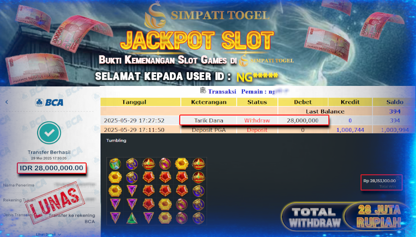 SIMPATITOGEL id :NG*** MENANG BESAR DI GATES OF OLYMPUS DENGAN TOTAL WITHDRAW Rp.28.000.000 ,- LUNAS