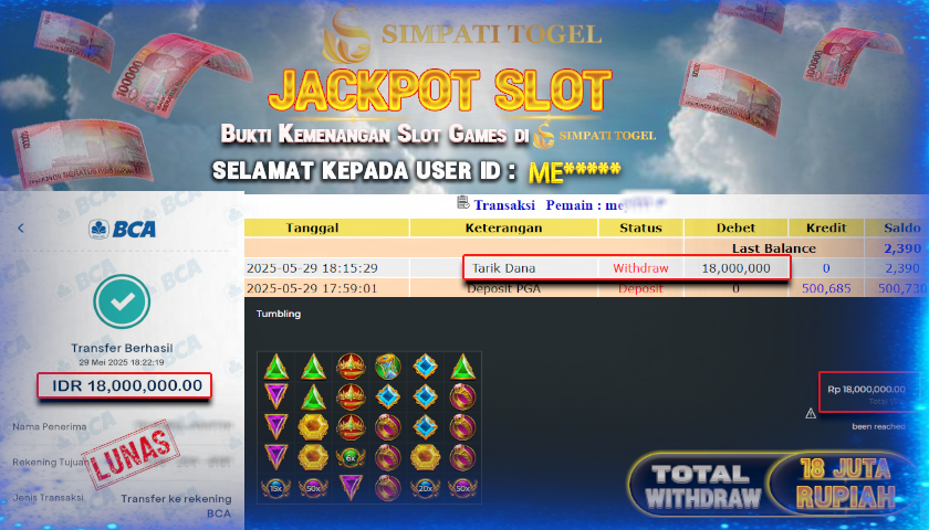 SIMPATITOGEL id :ME*** MENANG BESAR DI GATES OF OLYMPUS DENGAN TOTAL WITHDRAW Rp.18.000.000 ,- LUNAS