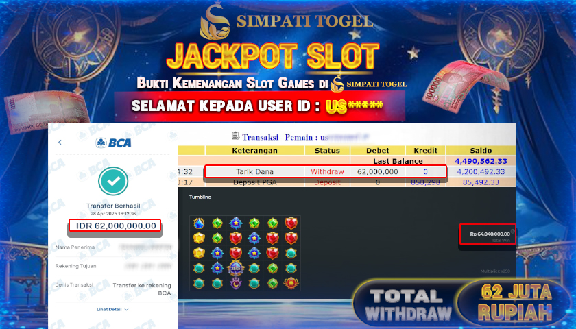 SIMPATITOGEL id : US**** MENANG BESAR DI SLOT STARLIGHT PRINCESS 1000 PRAGMATIC PLAY DENGAN TOTAL WITHDRAW Rp.62.000.000 ,- LUNAS